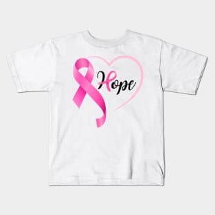 Cancer Awareness Pink Hope Ribbon - Breast Cancer Ribbon Kids T-Shirt